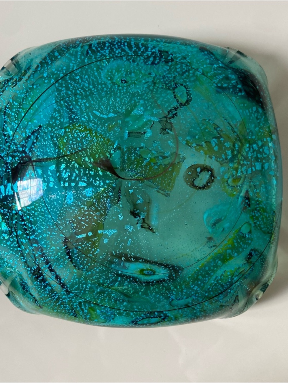 Murano Tutti Frutti Bowl - Avem Dino Martens Style - Green - Teal - Aventurine - Picture 5 of 11